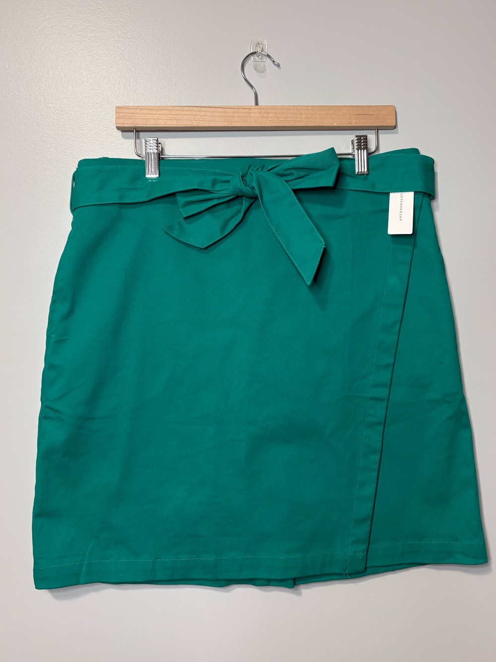 Anthropologie Porridge Iris Green Belted Mini Wrap Skirt